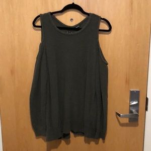 Lace up back sweater